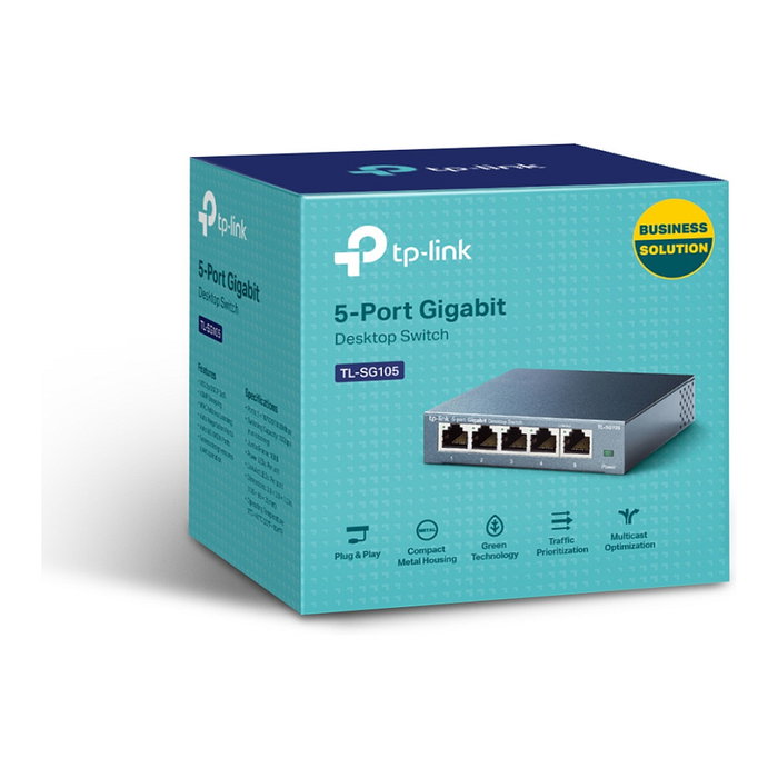 TP-Link TL-SG105 Switch 5 Puertos Gigabit Metálico Negro