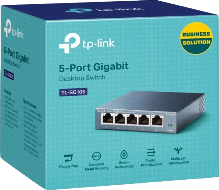 TP-Link TL-SG105 Switch Gigabit de 5 puertos con carcasa metálica TP-Link TL-SG105 Switch Gigabit de 5 puertos con carcasa metálica