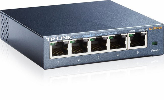 TP-Link TL-SG105 Switch 5 Puertos Gigabit Metálico Negro