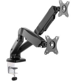 Equip Soporte de Monitor Doble para Pantallas 17 a 32 Pulgadas, Capacidad 9kg, VESA 100x100, con Montaje en Ojal o Abrazadera