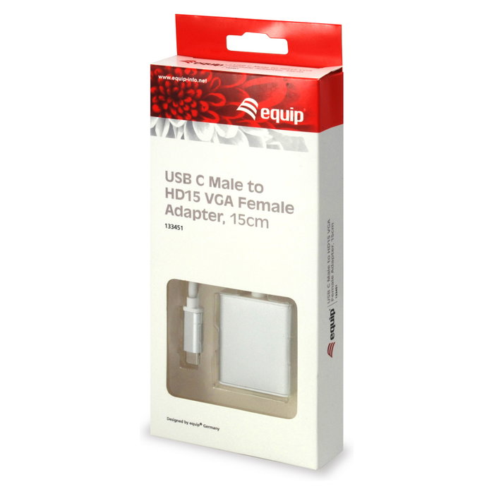 Equip Adaptador USB-C a VGA Blanco 133451
