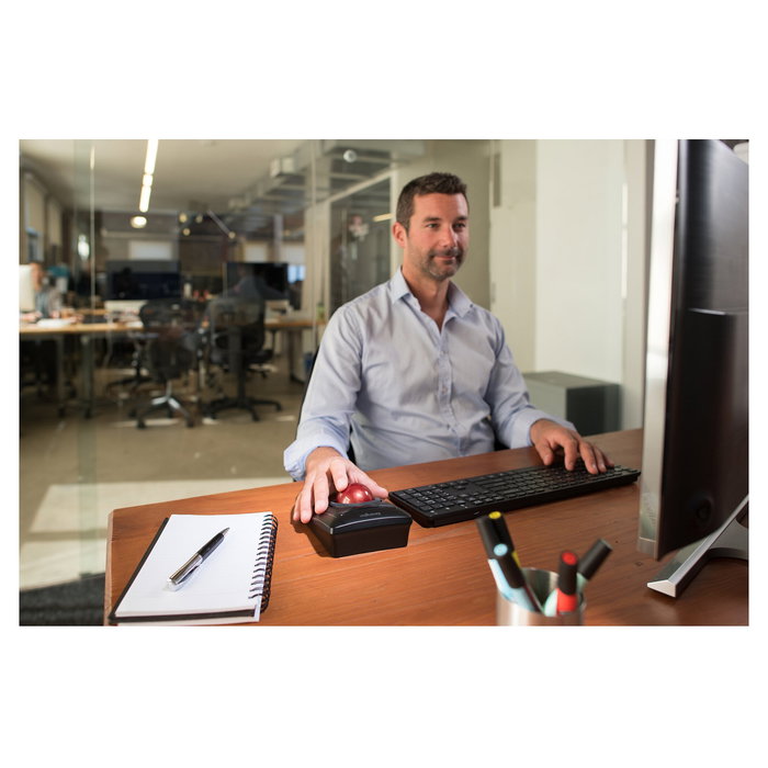 Kensington ExpertMouse Trackball Inalámbrico con Bola 5.5 cm - Ambidiestro, Óptico 400 DPI, RF + Bluetooth 4.0, Negro, 4 Botones Programables, Compatible Windows/Mac/ChromeOS