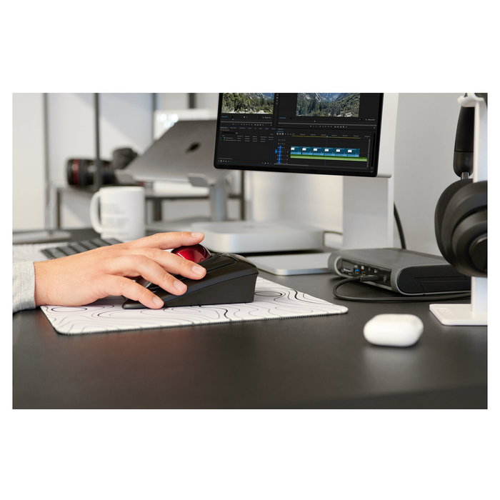 Kensington ExpertMouse Trackball Inalámbrico con Bola 5.5 cm - Ambidiestro, Óptico 400 DPI, RF + Bluetooth 4.0, Negro, 4 Botones Programables, Compatible Windows/Mac/ChromeOS