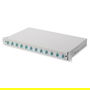 Digitus Caja de empalme de fibra óptica 1U equipada, 12x LC DX OM3, Gris (LWL Spleißbox 1HE bestückt 12x LC DX OM3 grau)