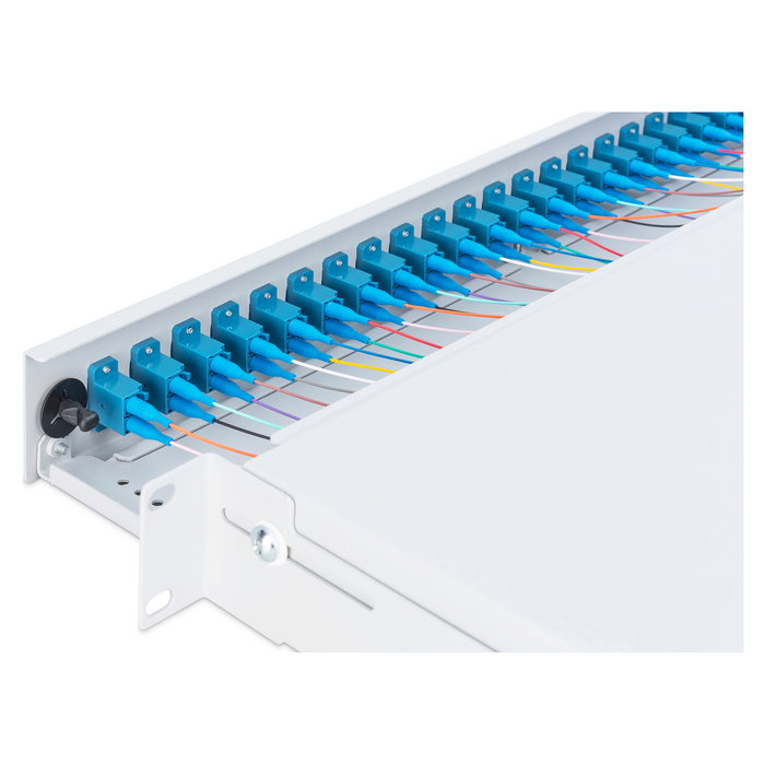 Digitus Caja de Empalme Fibra Óptica 1HE, 24x LC DX OS2, equipada, Gris, Acero - OS2