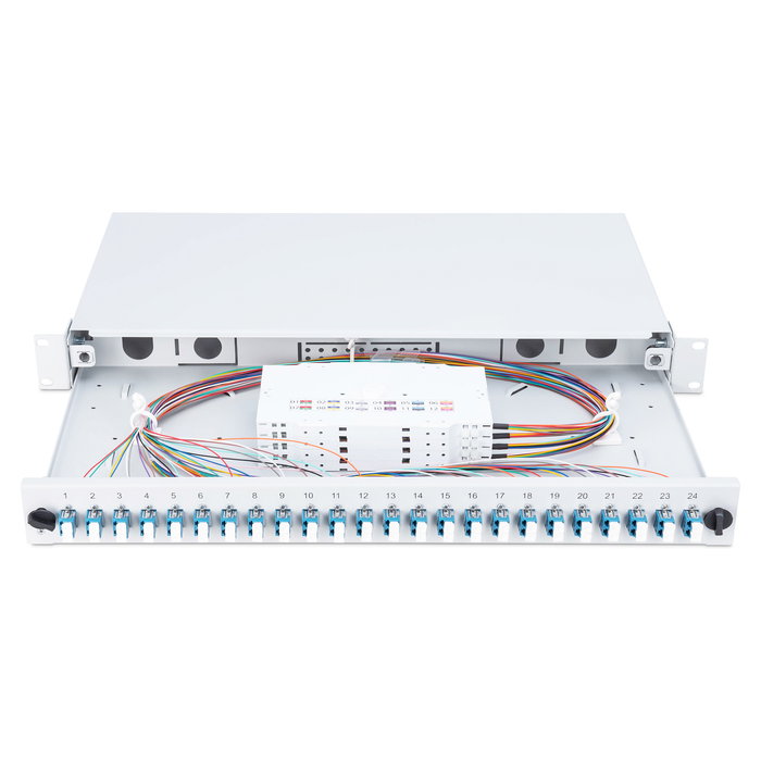 Digitus Caja de Empalme Fibra Óptica 1HE, 24x LC DX OS2, equipada, Gris, Acero - OS2