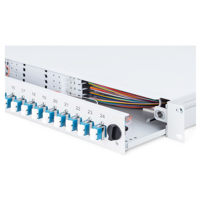 Digitus Caja de Empalme Fibra Óptica 1HE, 24x LC DX OS2, equipada, Gris, Acero - OS2