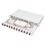 Digitus Caja de Empalme Fibra Óptica 1HE equipada 12x SC-DX OM4 Color Gris 44.5 mm Panel de gestión de cables en acero