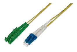 Digitus AL-9E2000LC-05I Cable de Fibra Óptica Duplex E-2000/LC 5 m, Monomodo OS2, Conector Cerámico, Amarillo