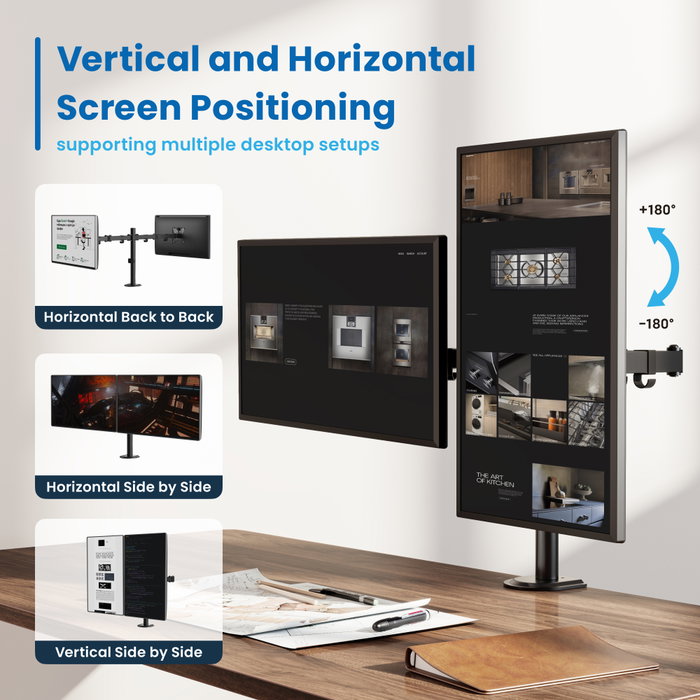 EWENT Soporte de Escritorio Dual para 2 Monitores EW1512 Negro EWENT Soporte de Escritorio Dual para 2 Monitores EW1512 Negro