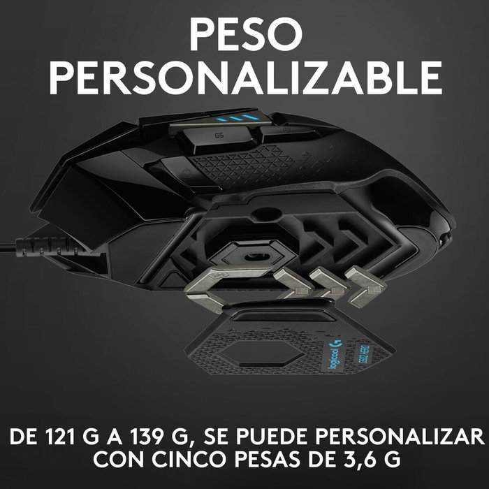 Logitech G502 HERO Ratón Gaming Negro