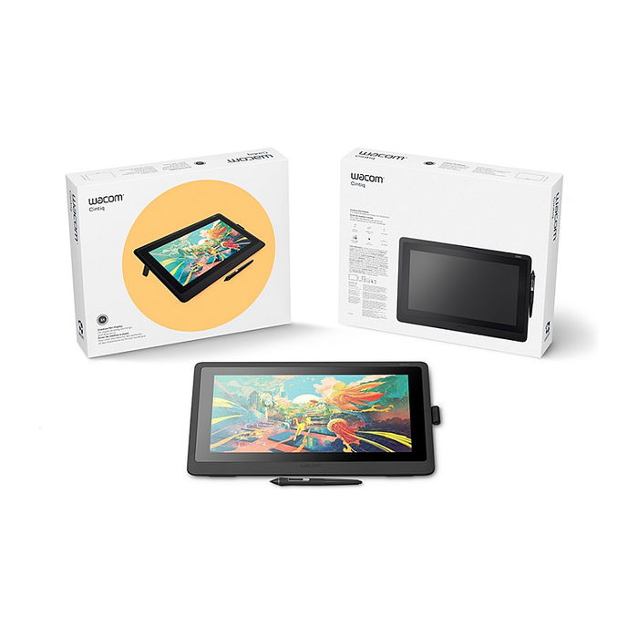 Wacom Cintiq 16 Tableta Gráfica con Pantalla Táctil de 15.6 Pulgadas Full HD (1920 x 1080) y Lápiz con 8192 Niveles de Presión, Negra