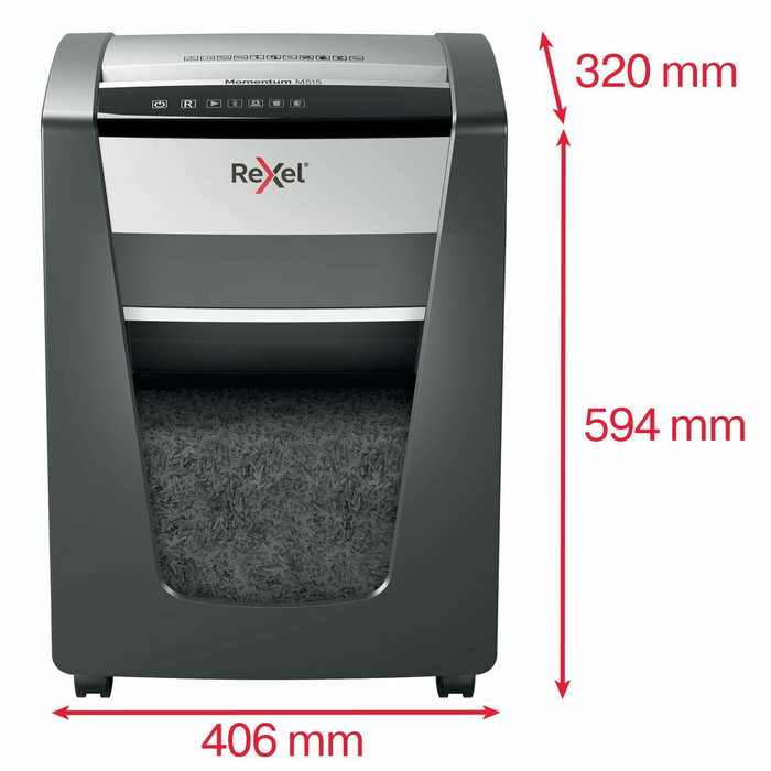 Rexel Momentum M515 Destructora de Papel Microcorte Negro y Plata