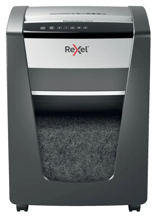 Rexel Momentum M515 Destructora de Papel Microcorte Negro y Plata