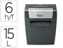 Rexel X406 Destructora de Documentos, Corte en Confeti Nivel P4, Capacidad 6 Hojas, Apta para Grapas y Clips