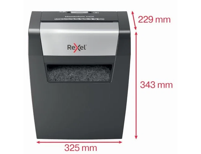Rexel Momentum X406 Destructora de Papel Corte Confeti Negro