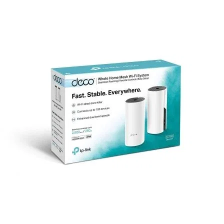 TP-Link Deco M4 Sistema Wi-Fi 5 Mesh AC1200, Doble Banda (2.4GHz y 5GHz), Hasta 1167 Mbps, Cobertura Hasta 370m², Pack de 2 Unidades, Blanco