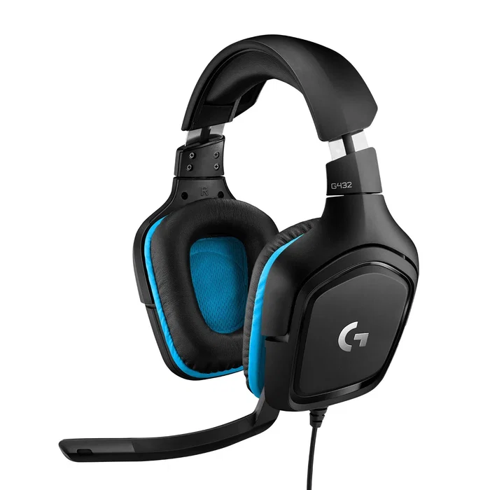 Logitech G432 Auriculares Gaming Diadema Alámbricos 7.1 Surround Sound para PS5, PS4, Nintendo Switch, PC y Mac - DTS Headphone:X 2.0, Micrófono Boom - Negro/Azul - Ref. 981-000770