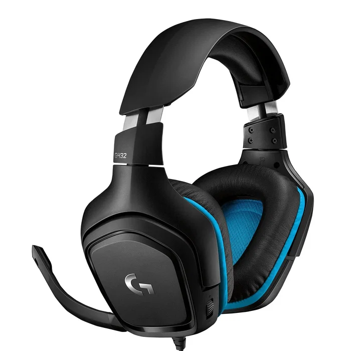 Logitech G432 Auriculares Gaming Diadema Alámbricos 7.1 Surround Sound para PS5, PS4, Nintendo Switch, PC y Mac - DTS Headphone:X 2.0, Micrófono Boom - Negro/Azul - Ref. 981-000770
