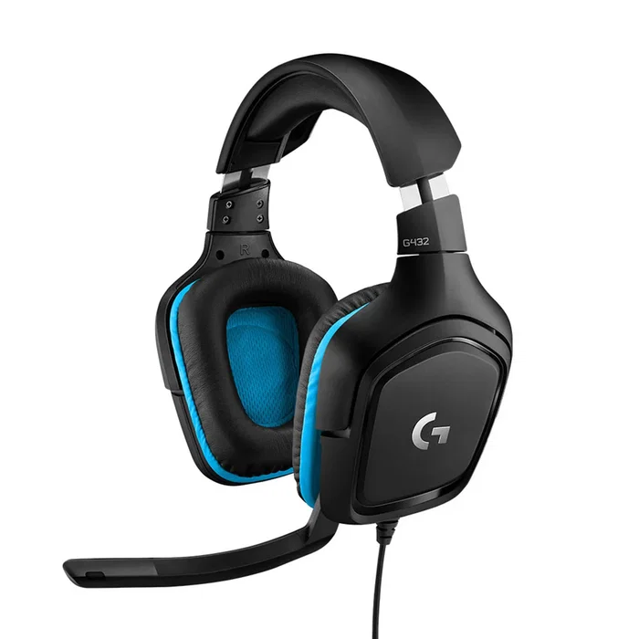 Logitech G432 Auriculares Gaming Diadema Alámbricos 7.1 Surround Sound para PS5, PS4, Nintendo Switch, PC y Mac - DTS Headphone:X 2.0, Micrófono Boom - Negro/Azul - Ref. 981-000770