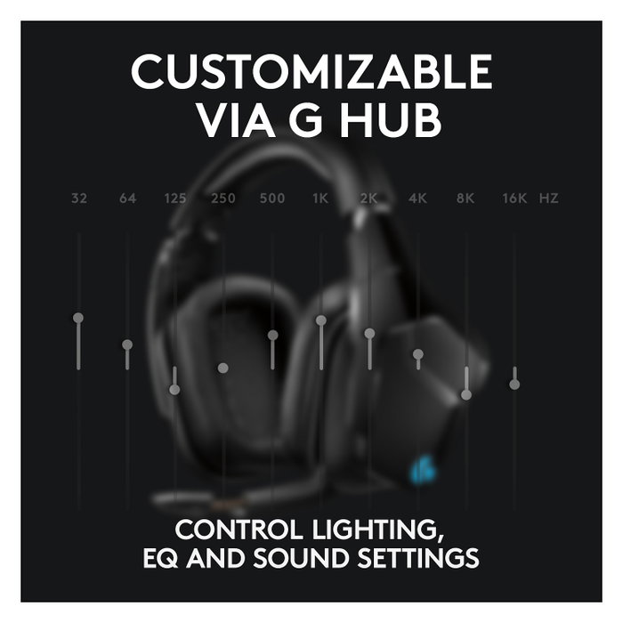 Logitech G935 Gaming Headset Inalámbrico 7.1 Surround Sound LIGHTSYNC RGB Black/Blue