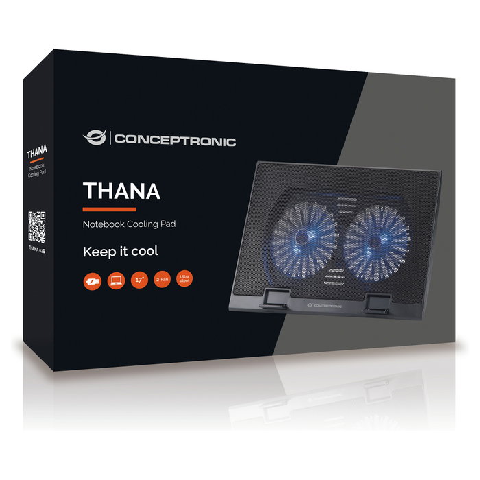Conceptronic THANA02B Base de refrigeración para portátiles de hasta 17 pulgadas