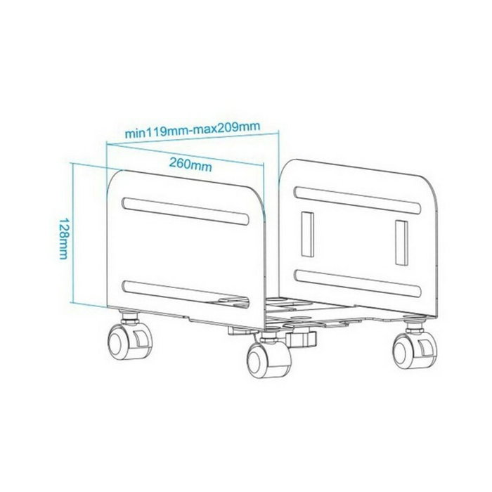 TOOQ Soporte metálico para CPU de suelo con ruedas UMCS0004-B TOOQ Soporte metálico para CPU de suelo con ruedas UMCS0004-B