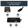 StarTech.com Adaptador USB-C a DVI/HDMI/VGA - Multipuerto 3 en 1, Resolución 4K 3840x2160 a 30Hz, Negro, CDPVGDVHDBP