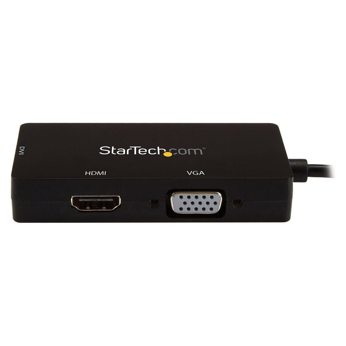 StarTech.com Adaptador USB-C a DVI/HDMI/VGA - Multipuerto 3 en 1, Resolución 4K 3840x2160 a 30Hz, Negro, CDPVGDVHDBP