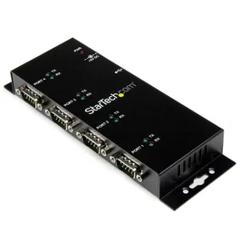 StarTech.com Adaptador USB a Serie 4 Puertos RS-232 DB9 - Concentrador Industrial con Montaje en Riel DIN - 921.6 Kbps