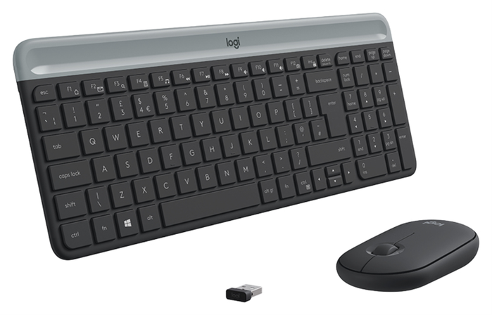 Logitech MK470 Slim Combo Teclado y Ratón Inalámbrico Grafito QWERTY Español Logitech MK470 Slim Combo Teclado y Ratón Inalámbrico Grafito QWERTY Español