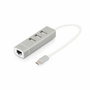 Digitus DA-70253 Adaptador USB 2.0/C a RJ45 Ethernet y Hub de 3 puertos