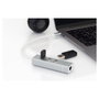 Digitus USB Adapter USB2.0/C -> RJ45 Ethernet+3-Port-Hub - Concentrador USB 2.0 de 3 Puertos y Adaptador LAN Fast Ethernet con Conexión Type-C (Aluminio)