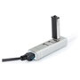 Digitus USB Adapter USB2.0/C -> RJ45 Ethernet+3-Port-Hub - Concentrador USB 2.0 de 3 Puertos y Adaptador LAN Fast Ethernet con Conexión Type-C (Aluminio)