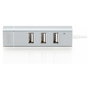 Digitus USB Adapter USB2.0/C -> RJ45 Ethernet+3-Port-Hub - Concentrador USB 2.0 de 3 Puertos y Adaptador LAN Fast Ethernet con Conexión Type-C (Aluminio)