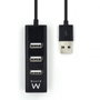 Ewent Hub EW1123 con 4 puertos USB 2.0 Negro