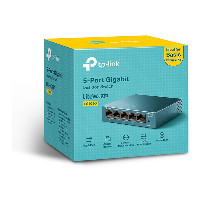 TP-Link LS105G Switch Gigabit Ethernet 5 Puertos Azul TP-Link LS105G Switch Gigabit Ethernet 5 Puertos Azul