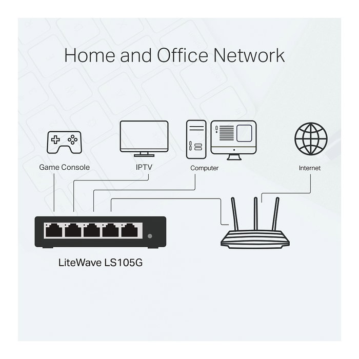 TP-Link LS105G Switch Gigabit Ethernet 5 Puertos Azul TP-Link LS105G Switch Gigabit Ethernet 5 Puertos Azul