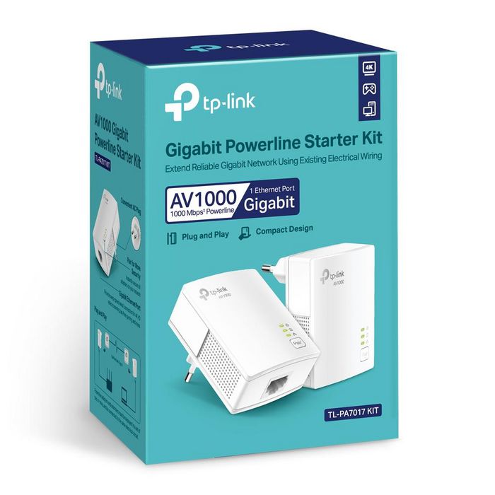 TP-Link TL-PA7017 KIT Adaptador Powerline AV1000 Gigabit (Pack de 2) TP-Link TL-PA7017 KIT Adaptador Powerline AV1000 Gigabit (Pack de 2)