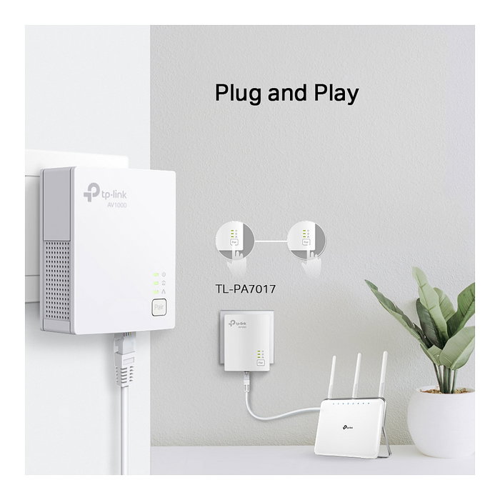 TP-Link TL-PA7017 KIT Adaptador Powerline AV1000 Gigabit (Pack de 2) TP-Link TL-PA7017 KIT Adaptador Powerline AV1000 Gigabit (Pack de 2)