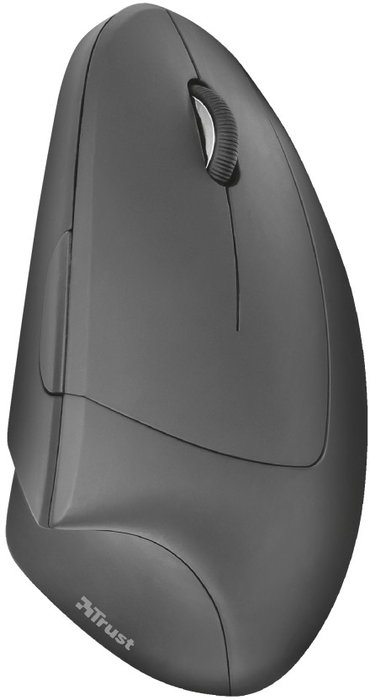 Trust Verto Wireless - Ratón inalámbrico ergonómico con 1600 DPI, receptor USB, 6 botones, diseño vertical - Negro