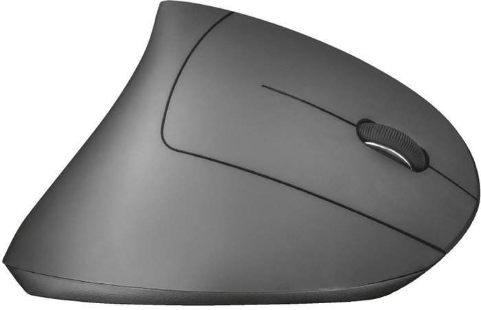 Trust Verto Wireless - Ratón inalámbrico ergonómico con 1600 DPI, receptor USB, 6 botones, diseño vertical - Negro