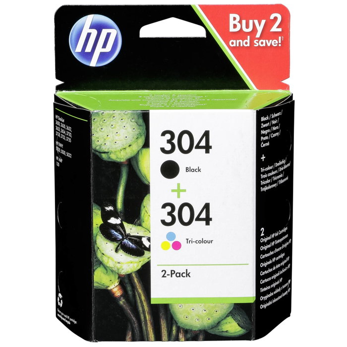 HP Multipack de 2 cartuchos de tinta Original 304 Negro y Tricolor 3JB05AE HP Multipack de 2 cartuchos de tinta Original 304 Negro y Tricolor 3JB05AE