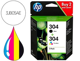 HP 304 Multipack Negro y Tricolor Original (3JB05AE)