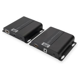 Digitus Extensor HDMI 4K über CAT/IP Set, PoE, 120m, Negro