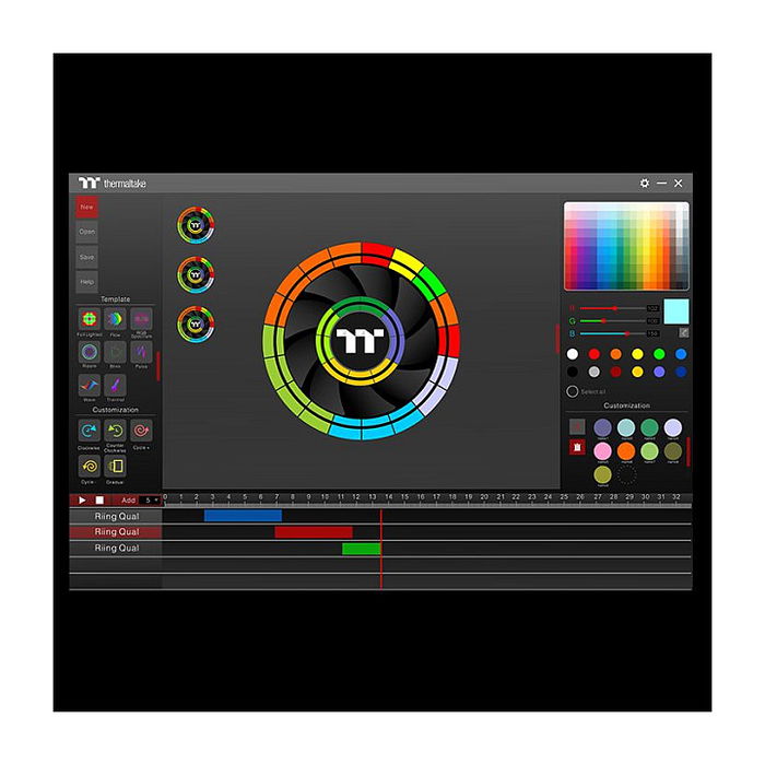 Thermaltake Riing Quad 12 RGB Ventilador para Radiador TT Premium Edition, Pack de 3, Blanco, 120mm