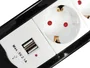 Equip Regleta 245553 con 4 Tomas y 2 Puertos USB, 1.5m