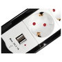 Equip Regleta 245553 con 4 Tomas y 2 Puertos USB, 1.5m