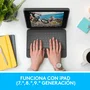 Logitech Rugged Folio 920-009317 Funda con Teclado para iPad 7ª, 8ª y 9ª Generación, Teclado QWERTY Español a Prueba de Salpicaduras, Smart Connector, Color Grafito