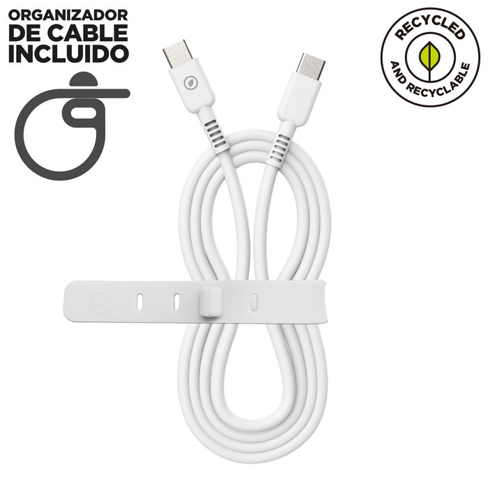Muvit Cable USB 2.0 Tipo-C a Tipo-C MCUSC0008 1.2m Blanco